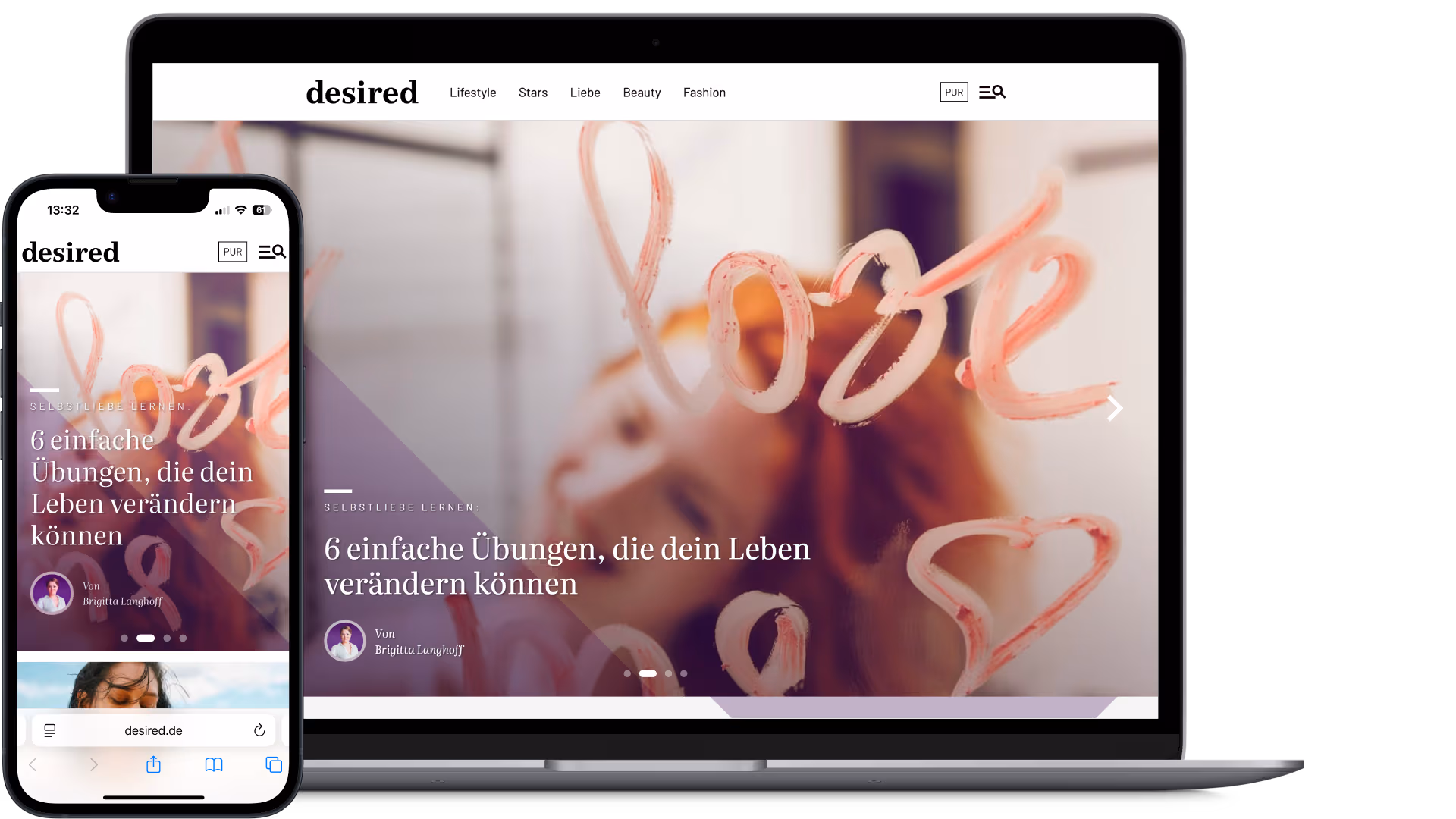 desired auf Smartphone und Desktop