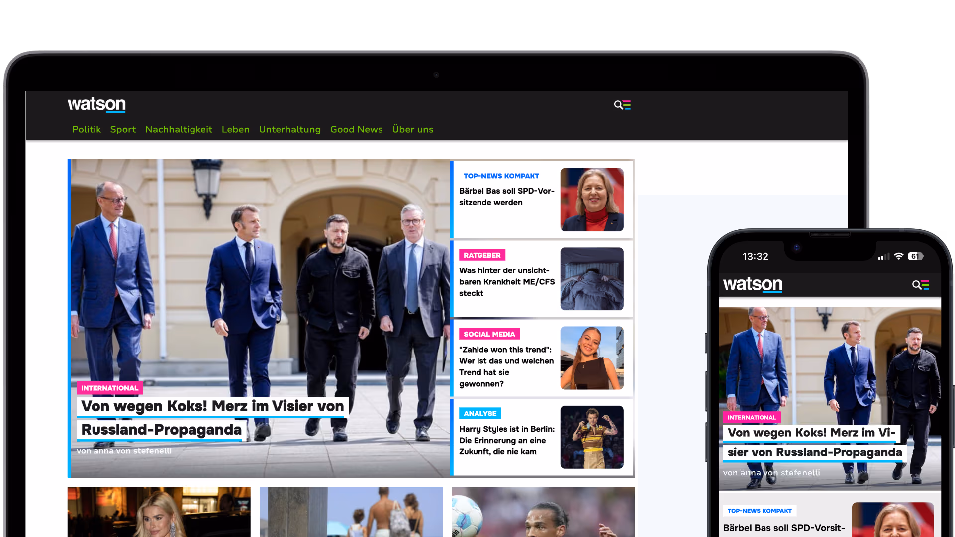 watson auf dem Smartphone und Desktop